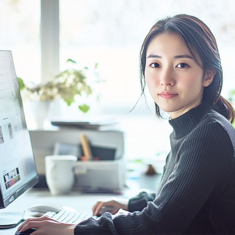 オンライン心理カウンセリングを受けている女性